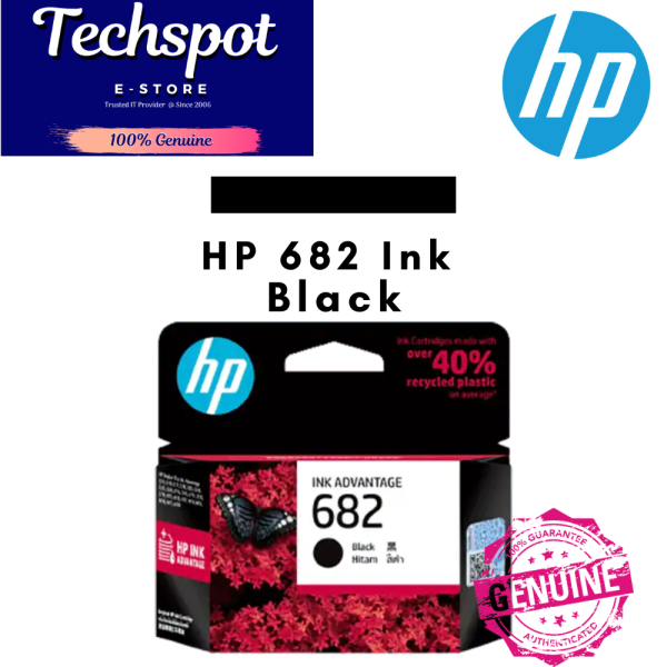 HP 682 Ink Cartridge {100% ORIGINAL} - BLACK *Ready Stock*