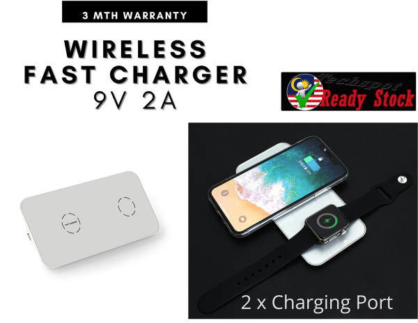 2-in-1 Smartphone Wireless Fast Charging Pad - Qi Wireless